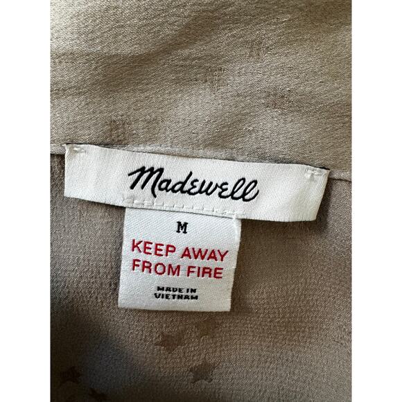 New MADEWELL Women's Ashen Silver Night Stars Satin Loungewear Top ONLY M - Picture 7 of 8